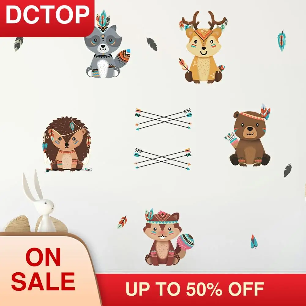 DCTOP настенные наклейки с этническими животными для детской комнаты украшения
