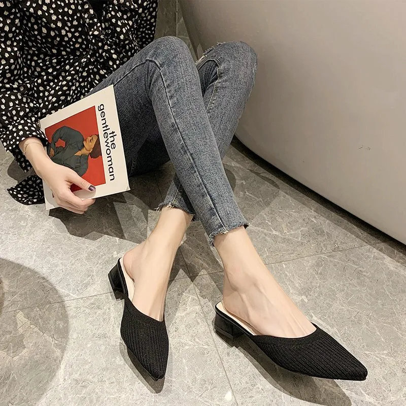 Shoes Women Slippers Casual Pointed Toe Med Beige Heeled Sandals Flock Square heel Slides Soft Luxury Rubber Cover Black Block
Shoes Women Slippers Casual Pointed Toe Med Beige Heeled Sandals Flock Square heel Slides Soft Luxury Rubber Cover Black Block
