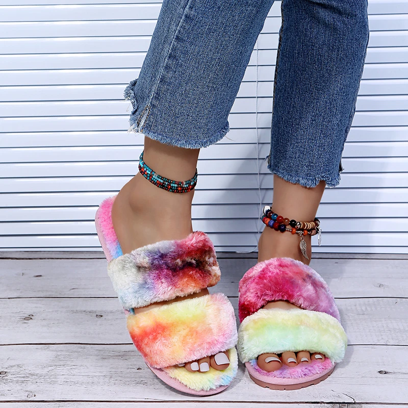 Autumn and Winter New Outdoor Leopard Print Fluffy Plush Sandals Rubber Sole Non-slip Household Indoor Slippers Large Size 36-45 
Autumn and Winter New Outdoor Leopard Print Fluffy Plush Sandals Rubber Sole Non-slip Household Indoor Slippers Large Size 36-45