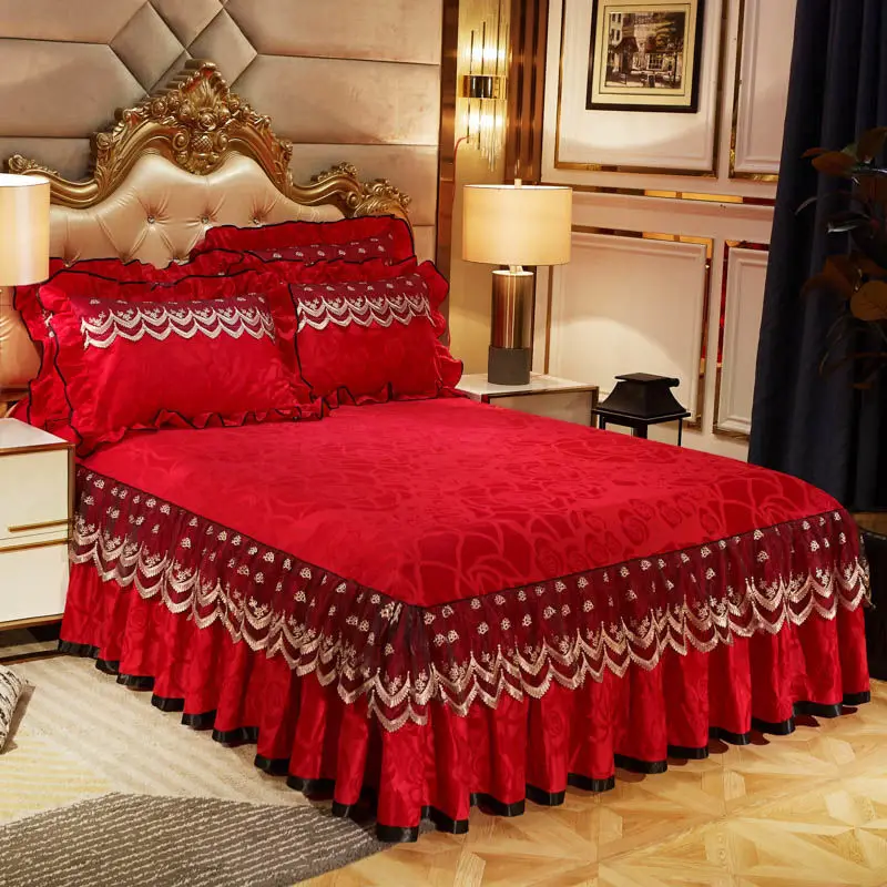 3 Pcs Bedding Set Luxury Soft Bed Spreads Heightened Bed Skirt Adjustable Linen Sheets Queen King Size Cover with Pillowcases
3 Pcs Bedding Set Luxury Soft Bed Spreads Heightened Bed Skirt Adjustable Linen Sheets Queen King Size Cover with Pillowcases