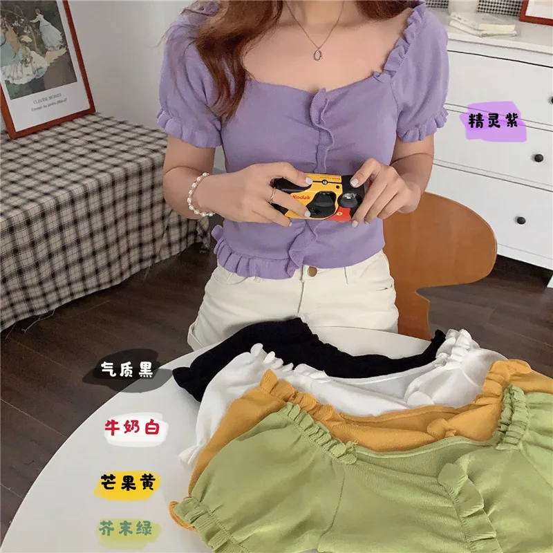 1 Pcs Summer Knit Short Sleeve Striped Shrug Short Loose Classic Casual Lightweight Ruffle Knit For Women Girls Korea Style
1 Pcs Summer Knit Short Sleeve Striped Shrug Short Loose Classic Casual Lightweight Ruffle Knit For Women Girls Korea Style