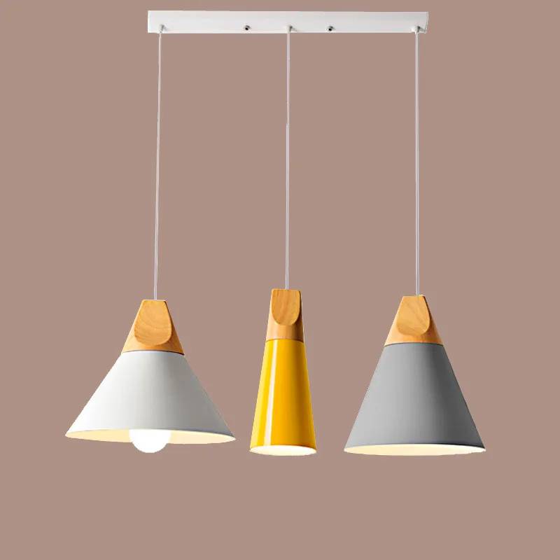 Современные подвесные светильники с 3 железными головками в стиле ретро