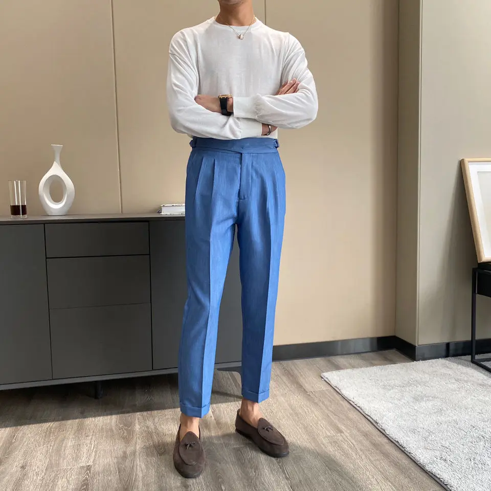 2021 Spring New Men British Office Dress Pants Men Slim Straight Casual Trousers Male Business Solid Color Suit Pants O367
2021 Spring New Men British Office Dress Pants Men Slim Straight Casual Trousers Male Business Solid Color Suit Pants O367