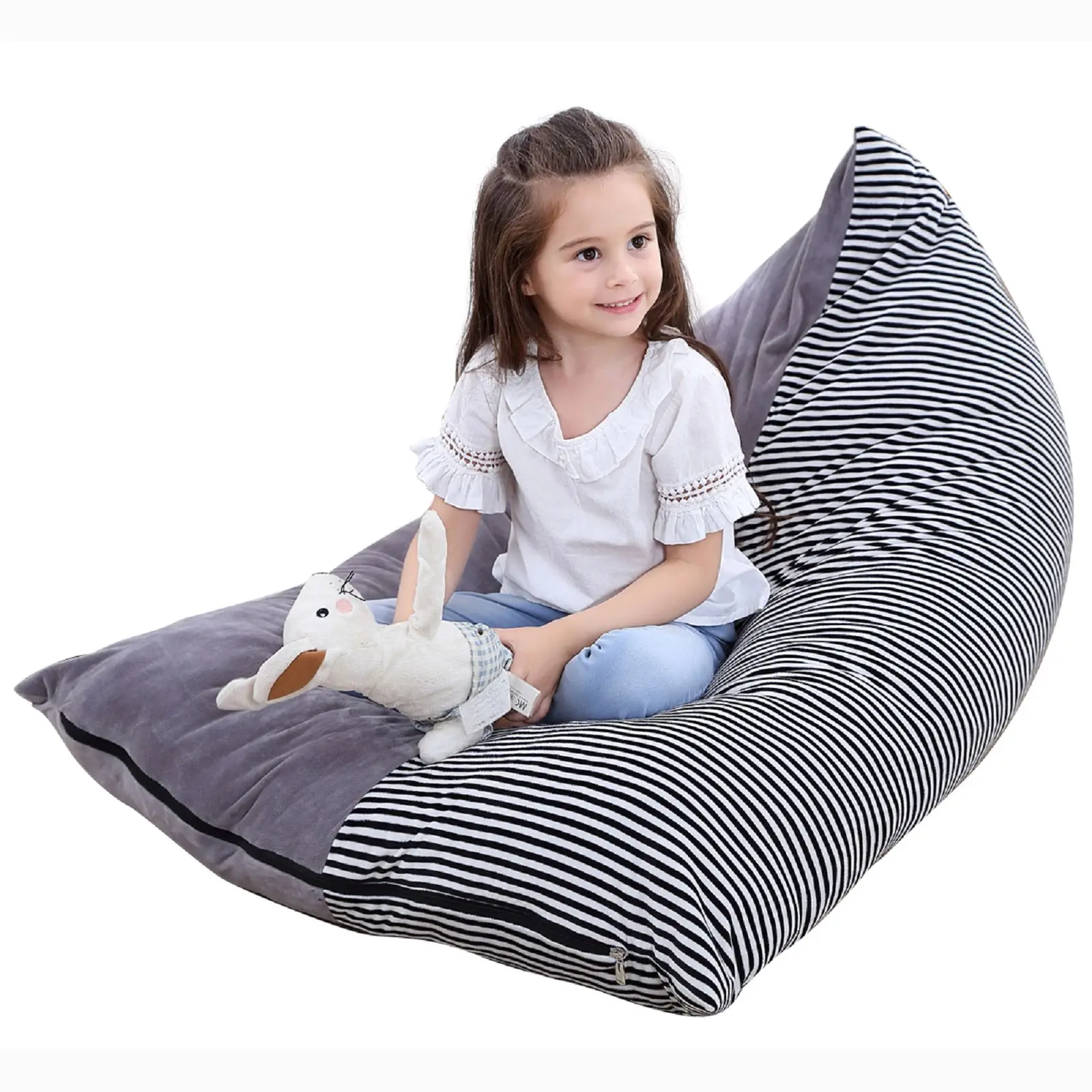 Stuffed Animal Storage Bean Bag Chair Large Pouch Stripe Chair Sofa for Kids Clothes Toy Storage Organizer
Stuffed Animal Storage Bean Bag Chair Large Pouch Stripe Chair Sofa for Kids Clothes Toy Storage Organizer