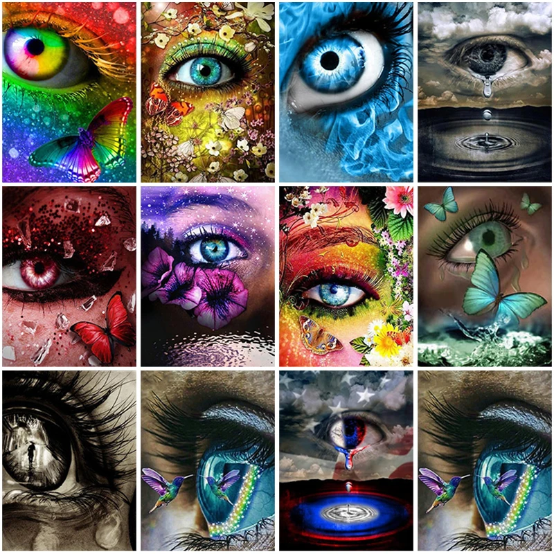 Eye бабочка DIY 5D алмазов картина Полный Круглый Смола мультфильм алмазная вышивка