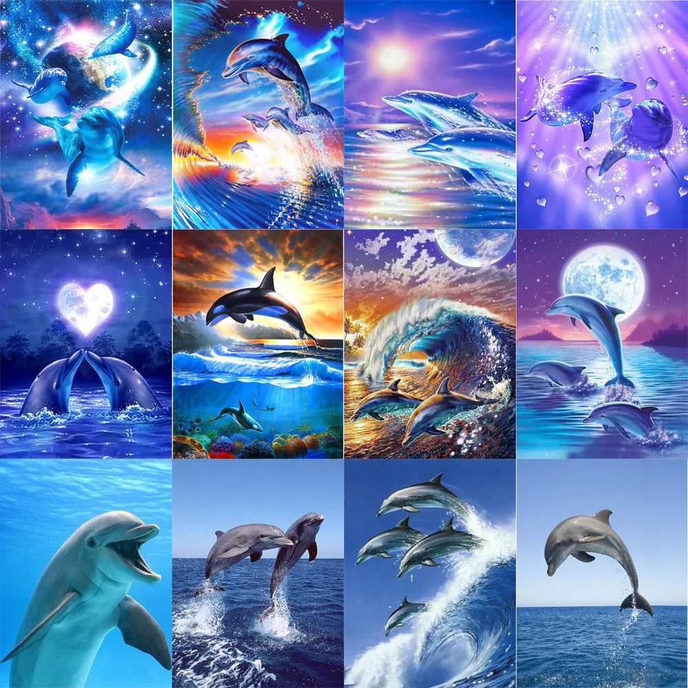 DIY Diamond Dolphin Painting Wall Art Full Round Drill Cross Stitch Picture 5D Embroidery Mosaic Handmade Home Animal Decoration
DIY Diamond Dolphin Painting Wall Art Full Round Drill Cross Stitch Picture 5D Embroidery Mosaic Handmade Home Animal Decoration