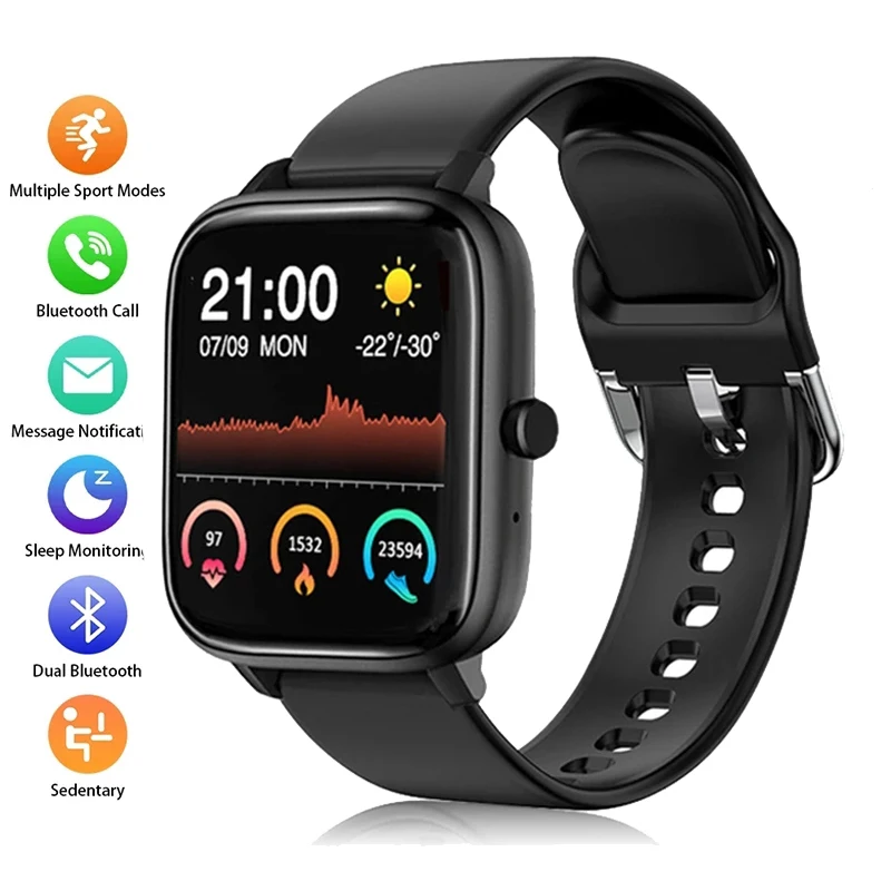 

Умные часы на Android мужские вызовов через Bluetooth сердечного ритма крови Давление монитор полный сенсорный Экран женские умные часы для Android IOS