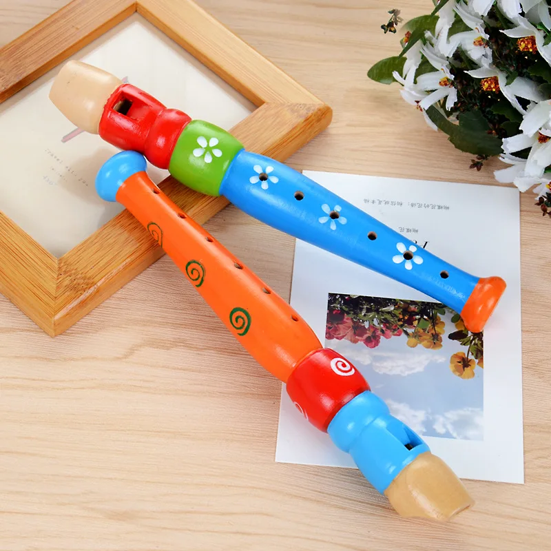 1PC Colorful Wooden Trumpet Buglet Hooter Bugle Musical Instrument Educational Toy Gift For Kids Children Funny Piccolo ZXH | Игрушки и