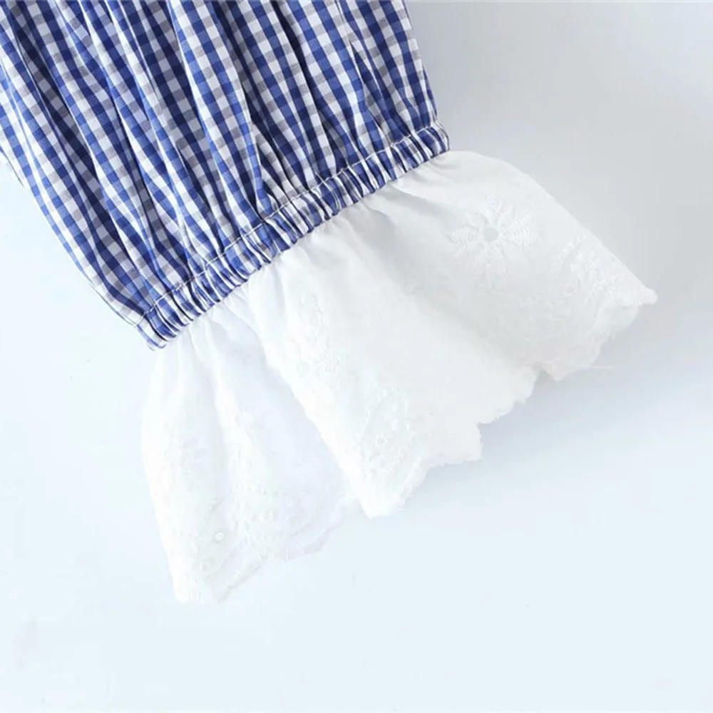 Japan Style Women's Blouse Spring Autumn Korean Fashion Temperament Loose Casual Lace Splicing Ruffle Small Grid Round Neck 2021
Japan Style Women's Blouse Spring Autumn Korean Fashion Temperament Loose Casual Lace Splicing Ruffle Small Grid Round Neck 2021