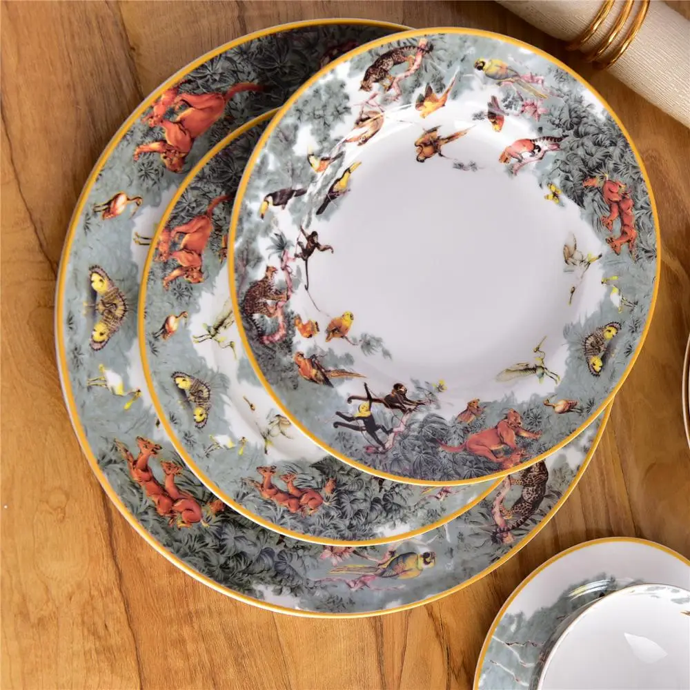 European Animal Porcelain Dinner Set 58PCS Kitchen Restaurant Home Accessories Dinnerware Table Serving Plates Luxury Bone China 
European Animal Porcelain Dinner Set 58PCS Kitchen Restaurant Home Accessories Dinnerware Table Serving Plates Luxury Bone China