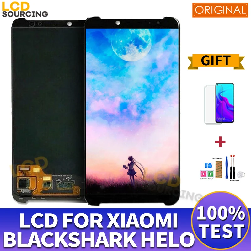 

ЖК-дисплей 6,01 "для Xiaomi Black Shark 2 Helo, сенсорный экран с дигитайзером в сборе для BlackShark Helo, сменный экран, оригинал