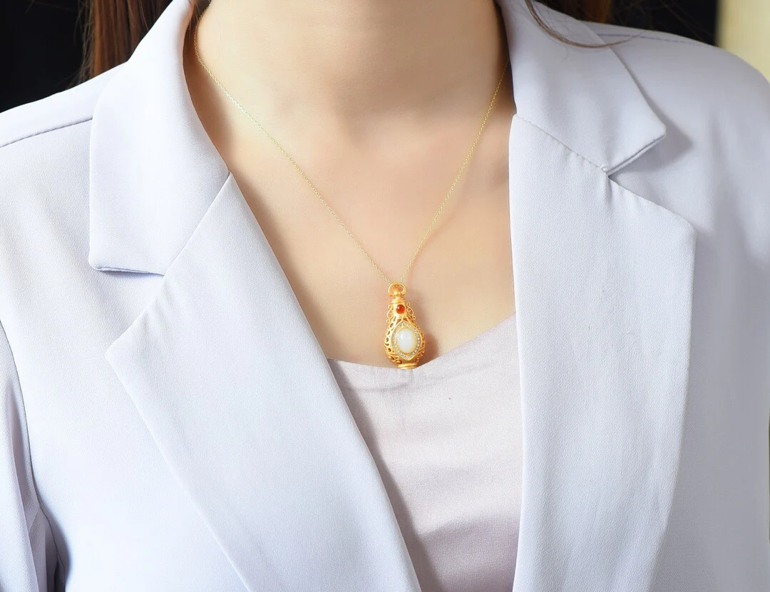LETSFUN Fine Jewelry New S925 Sterling Silver Natural Hetian Jade Pendant Necklace Luxury Jewelry
LETSFUN Fine Jewelry New S925 Sterling Silver Natural Hetian Jade Pendant Necklace Luxury Jewelry