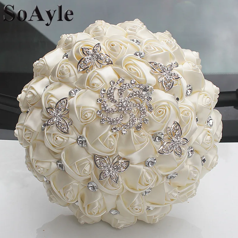 SoAyle Handmade 21CM Artificial Rose Flowers Rhinestone Bride Bridesmaid Buequet Diamond Brooch Wedding Bouquet Flower W292
SoAyle Handmade 21CM Artificial Rose Flowers Rhinestone Bride Bridesmaid Buequet Diamond Brooch Wedding Bouquet Flower W292