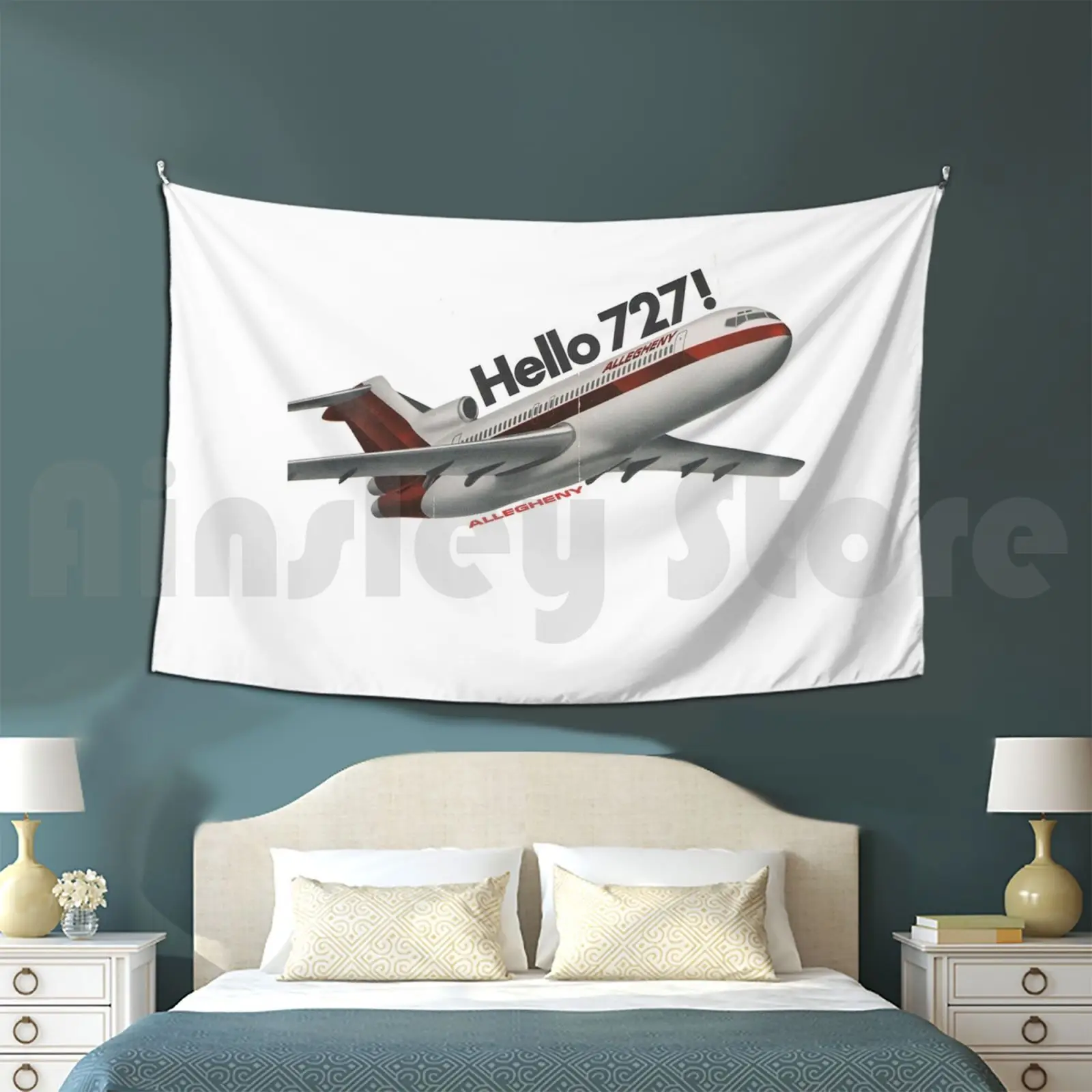 Гобелен Здравствуйте 727!-Боинг 727 дизайн 3112 Боинг B727 авиационный самолет |