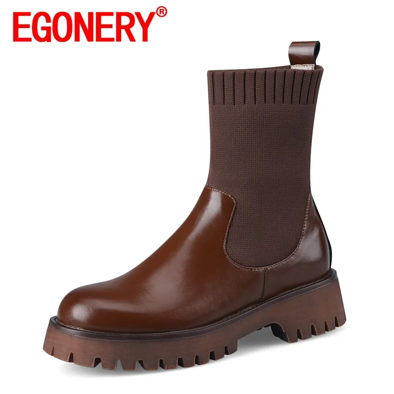 EGONERY Women winter New style Fashion Leisure working short boots Solid color Concise Comfortable Mature soft Stitched stretch
EGONERY Women winter New style Fashion Leisure working short boots Solid color Concise Comfortable Mature soft Stitched stretch