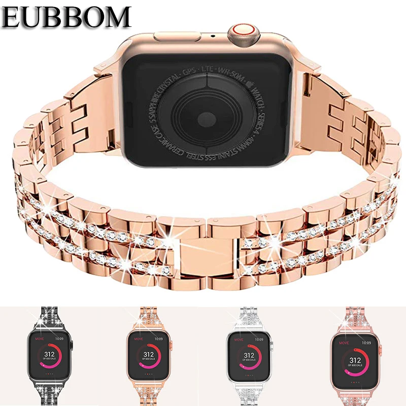 High-quality female band for apple watch SE 6 5 4 3 2 1 metal stainless steel five beads two rows diamond strap for iwatch band
High-quality female band for apple watch SE 6 5 4 3 2 1 metal stainless steel five beads two rows diamond strap for iwatch band