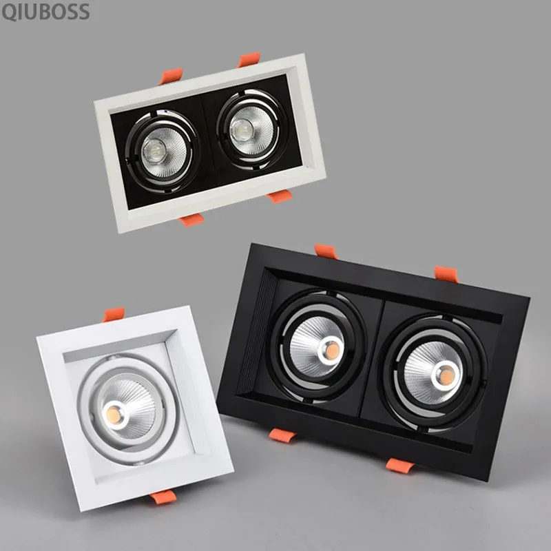 Double Heads LED Square Recessed Dimmable Downlight 10W/20W AC90~260V COB LED Embedded Spotlight Ceiling Lamps Indoor Lighting
Double Heads LED Square Recessed Dimmable Downlight 10W/20W AC90~260V COB LED Embedded Spotlight Ceiling Lamps Indoor Lighting