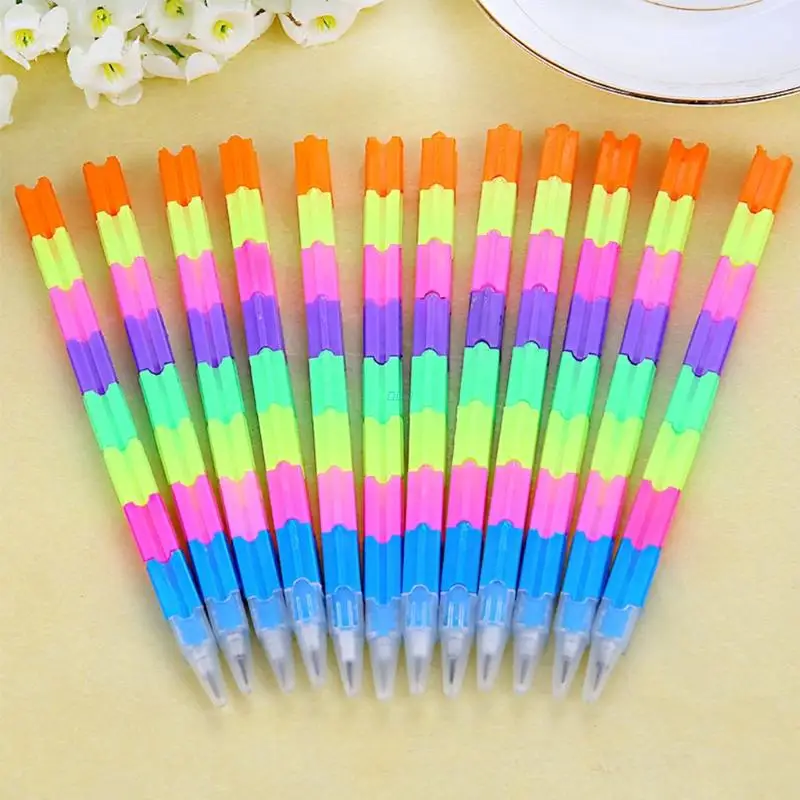 Creative Rainbow Multifunction Building Block Writing Pen Stacker Swap Pencil Colorful Stacker Swap Building Block Pencils
Creative Rainbow Multifunction Building Block Writing Pen Stacker Swap Pencil Colorful Stacker Swap Building Block Pencils