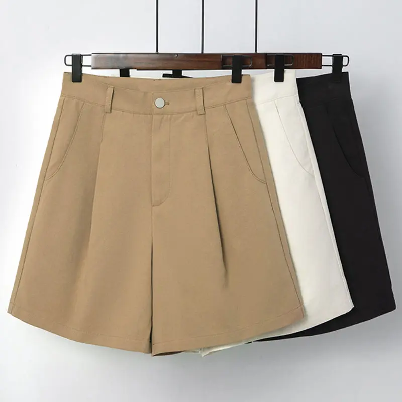 New 2021 Wide Leg Loose Bermuda Shorts for Women High Waist White or Black Cotton Shorts Free Belt High Quality Femme Y471
New 2021 Wide Leg Loose Bermuda Shorts for Women High Waist White or Black Cotton Shorts Free Belt High Quality Femme Y471