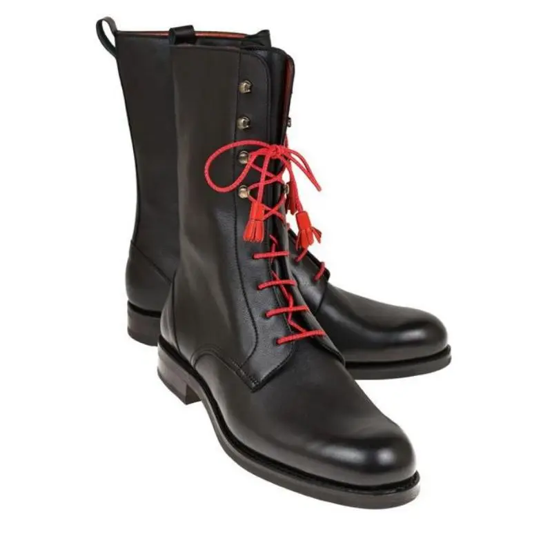 Мужские ботинки из ПУ кожи, на шнуровке, до середины икры 
Мужские ботинки из ПУ кожи, на шнуровке, до середины икры