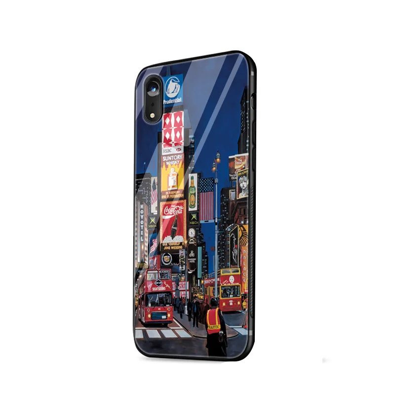 Desxz NYC NEW YORK City Landscape Glass Case Phone For iPhone 5 5s SE 6 6s 7 8 Plus XR X XS Max Cover Protection