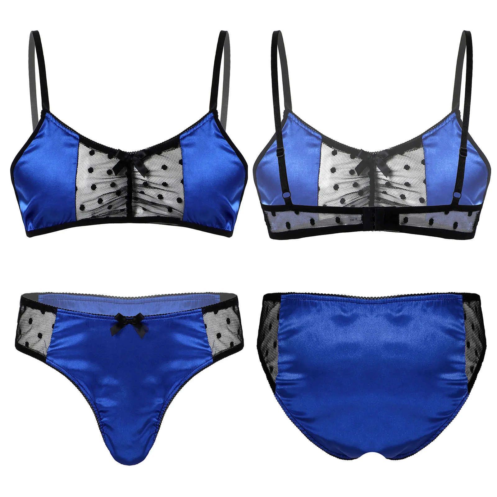 iEFiEL 2Pcs Gay Mens Sissy Sets Soft Satin Elastic Frilly Ruffled Lingerie Set Bikini Bra Top with Open Back Briefs Underwear
iEFiEL 2Pcs Gay Mens Sissy Sets Soft Satin Elastic Frilly Ruffled Lingerie Set Bikini Bra Top with Open Back Briefs Underwear