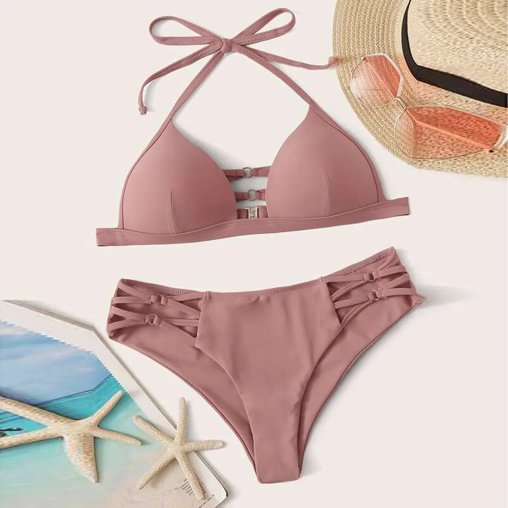 2021 Solid Halter Strap Sexy Bikinis Summer High Waist Bikini Swimsuit Female Swimwear Women Cutout New Beach Biquini
2021 Solid Halter Strap Sexy Bikinis Summer High Waist Bikini Swimsuit Female Swimwear Women Cutout New Beach Biquini