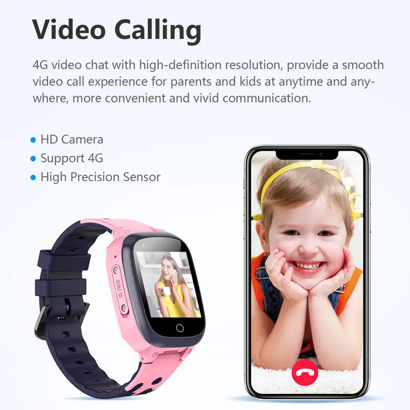 4G детские часы GPS WIFI термометр Видеозвонок SOS IP67 водонепроницаемые VS Y95 Детские