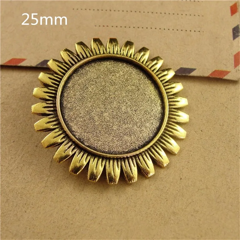20pcs/lot 25mm Inner Size Vintage Sunflower Brooches Setting Cabochon Base Settings DIY Brooch Base
20pcs/lot 25mm Inner Size Vintage Sunflower Brooches Setting Cabochon Base Settings DIY Brooch Base