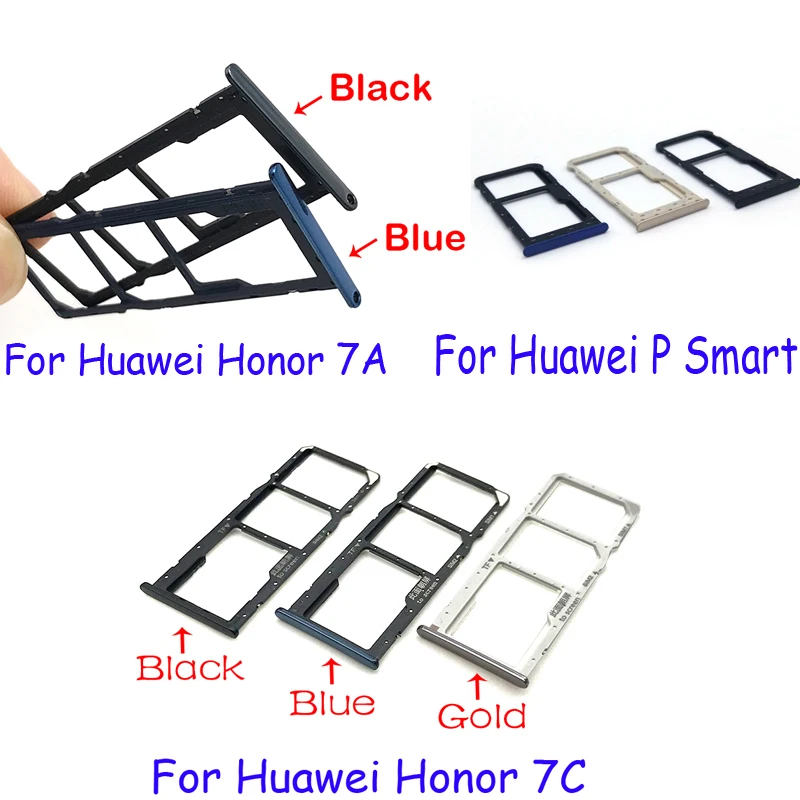 Новый держатель для SIM-карты адаптер Huawei Honor 7A 7C P Smart запасные части | Мобильные