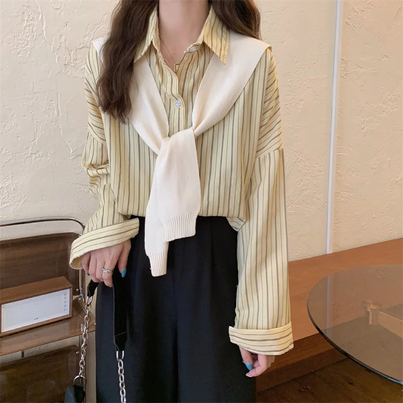 Design sense niche shirt women's spring and autumn 2021 new Hong Kong Style loose lazy wind stripe long sleeve top
Design sense niche shirt women's spring and autumn 2021 new Hong Kong Style loose lazy wind stripe long sleeve top