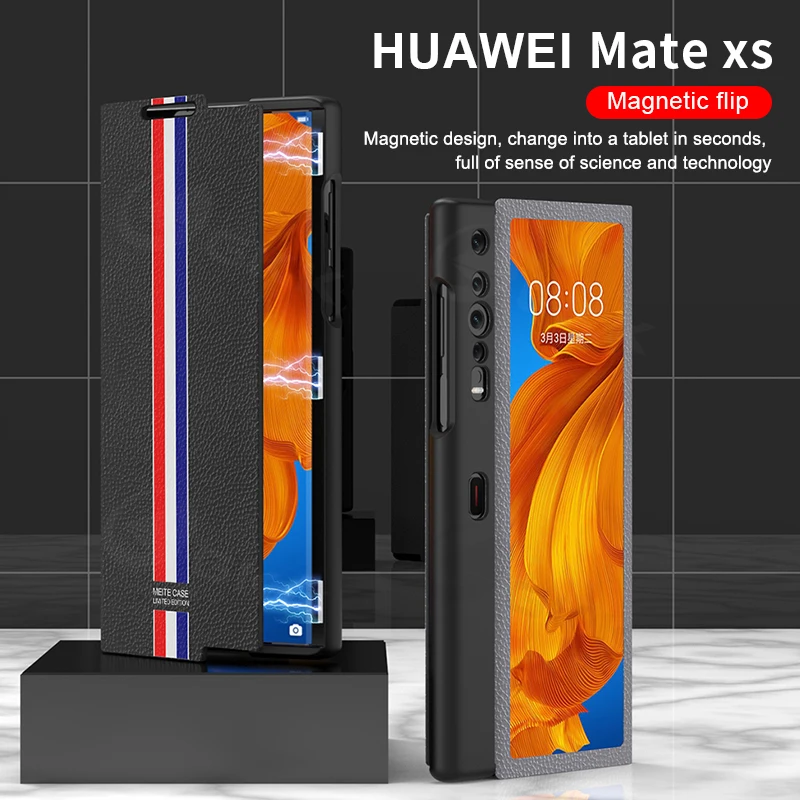 Оригинальный чехол GKK для Huawei Mate Xs роскошный кожаный с магнитной застежкой и