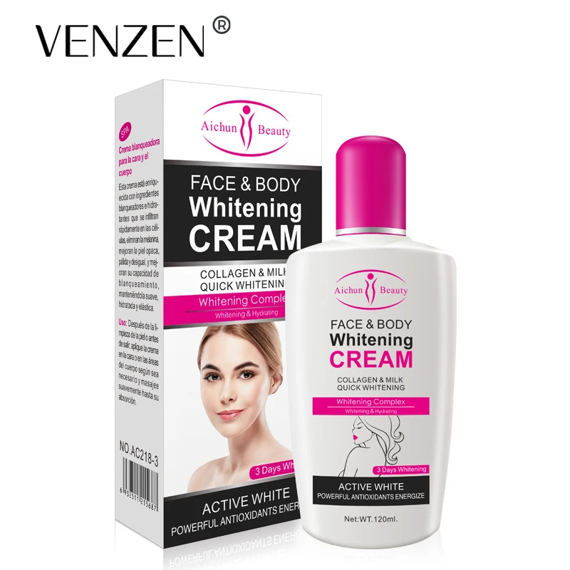 VENZEN Collagen Body Cream Milk Bleaching Body Whitening And Moisturizing Body Lotion Skin Lightening Cream Skin Care 120ML
VENZEN Collagen Body Cream Milk Bleaching Body Whitening And Moisturizing Body Lotion Skin Lightening Cream Skin Care 120ML