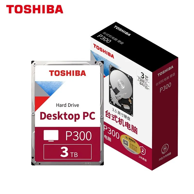 

Brand New Toshiba 3TB Desktop Mechanical Hard Disk 64MB 7200RPM SATA Interface P300 Series 3.5-Inch HDD PC Hard Drives (HDWD130)