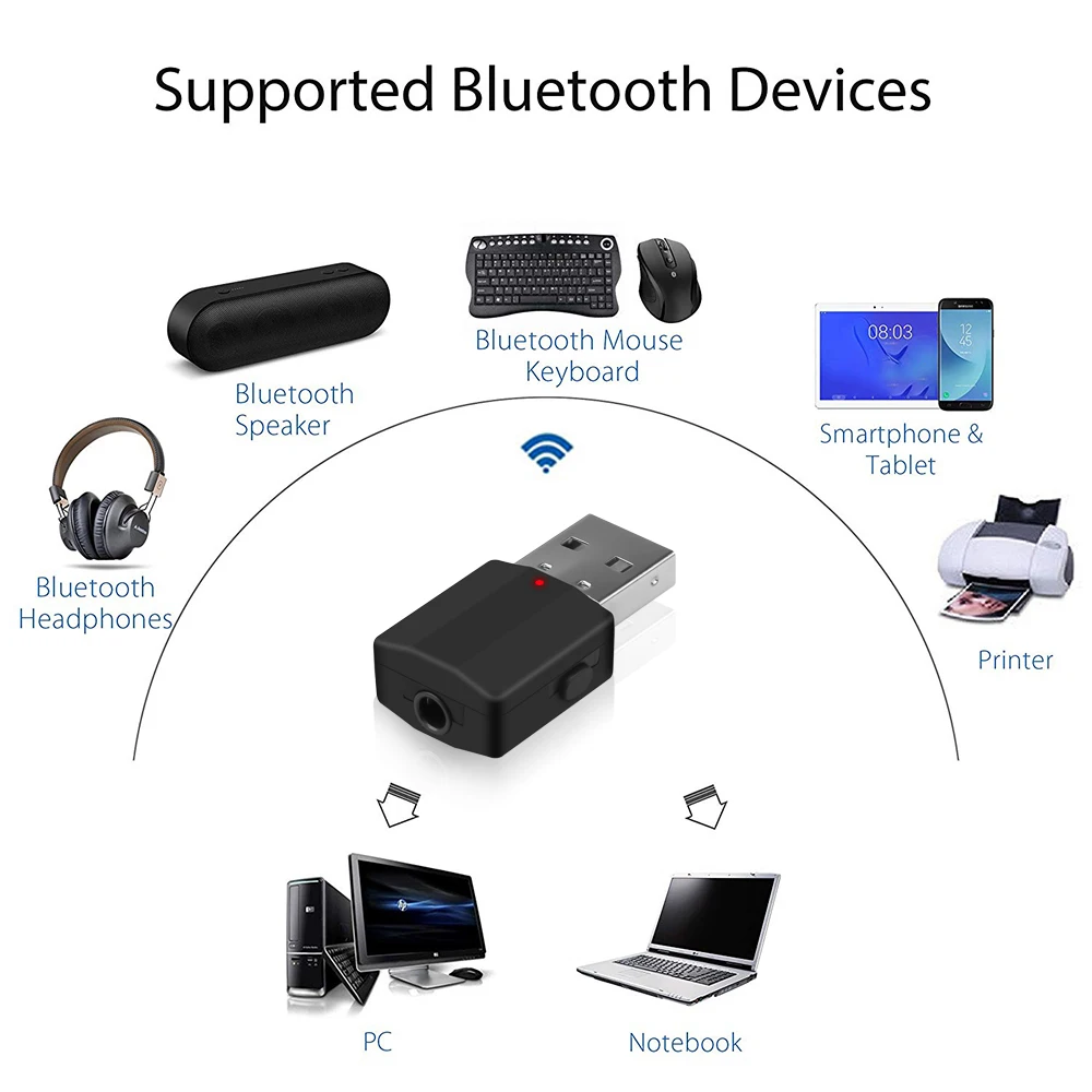 Мини Bluetooth 5 0 приемник передатчик беспроводной адаптер стерео AUX аудио RCA USB 3 мм