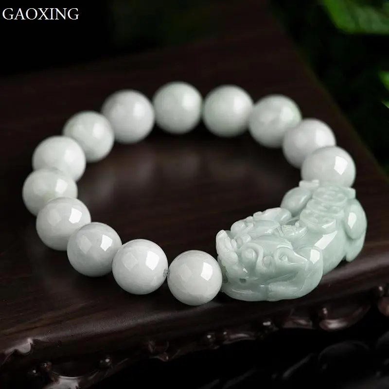 Natural Burmese Jadeite Lucky Pixiu Men's and Women's Bracelet Jewelry High-grade Jade Bead Bracelet
Natural Burmese Jadeite Lucky Pixiu Men's and Women's Bracelet Jewelry High-grade Jade Bead Bracelet