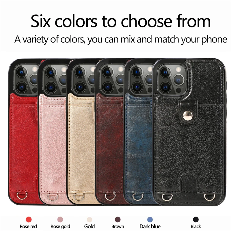 For iPhone 11 12 Pro Max phone case 8 7 6 plus MINI X XR XS business retro luxury PU leather multi-function card holder lanyard
For iPhone 11 12 Pro Max phone case 8 7 6 plus MINI X XR XS business retro luxury PU leather multi-function card holder lanyard