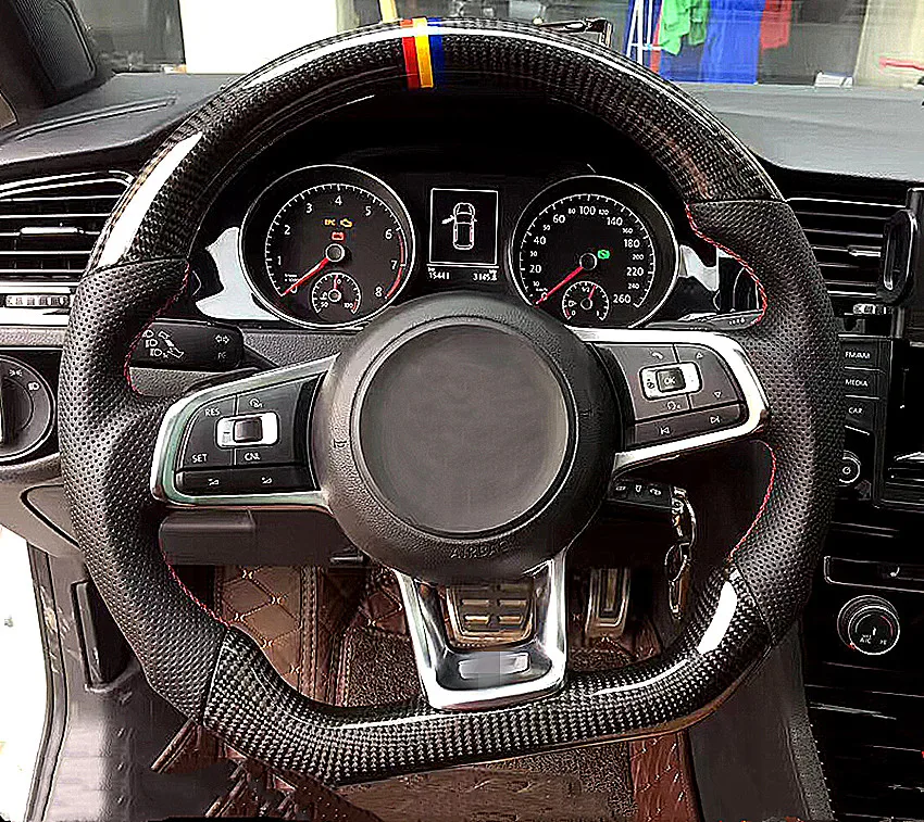 Для VW Golf 7 GTI R MK7 Jetta Passat Polo Scirocco 2014-2018 сменная накладка на руль из углеродного