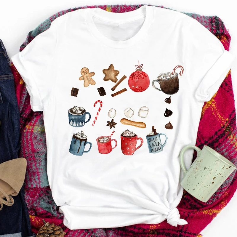 Christmas Hat Wine Cup Print T Shirt Women Short Sleeve O Neck Loose Tshirt Summer Women Tee Shirt Tops Camisetas Mujer
Christmas Hat Wine Cup Print T Shirt Women Short Sleeve O Neck Loose Tshirt Summer Women Tee Shirt Tops Camisetas Mujer