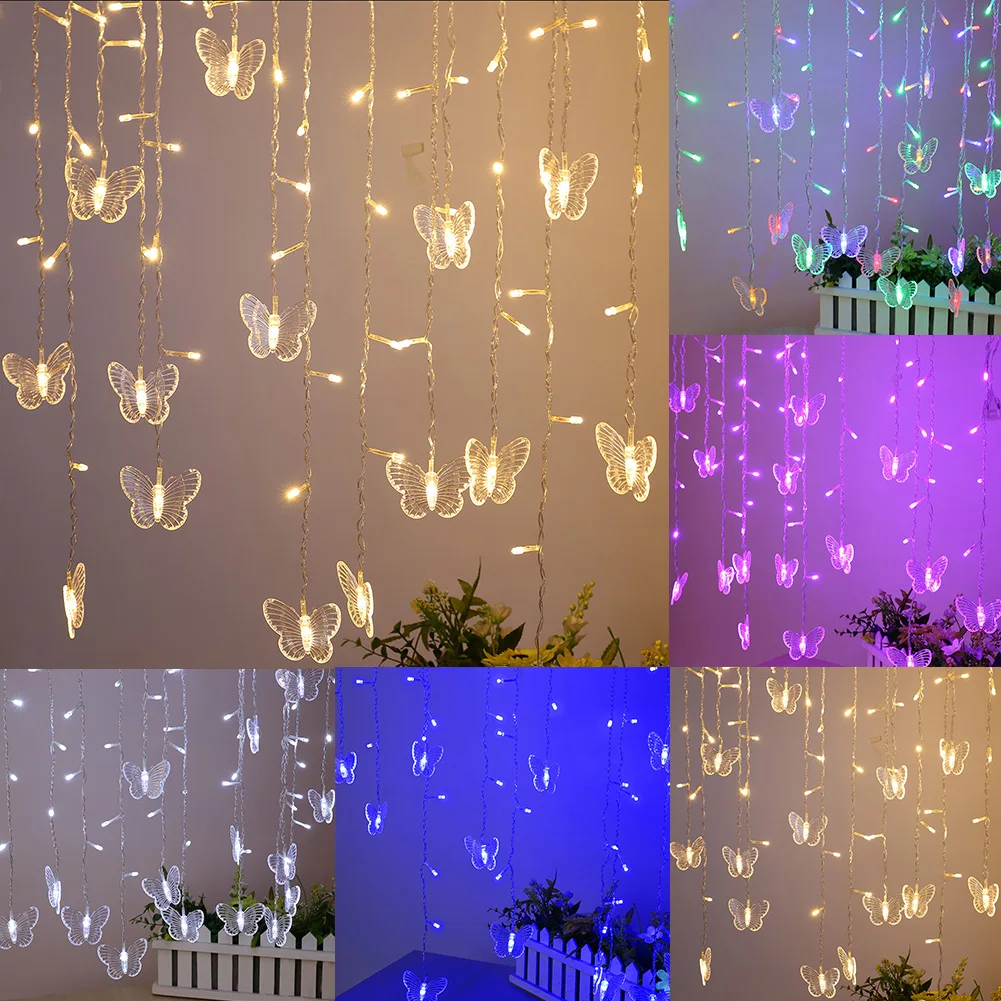 3.5M Xmas Christmas Butterfly LED Strip Flashing String Light Home Decor Lamp