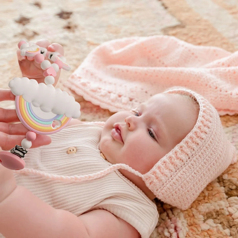 1Pc Baby Silicone Pacifier Chain Pram Pacifier Clips Edible Grade No BPA Rainbow Teether Silicone Chains Birthday Gifts for Baby
1Pc Baby Silicone Pacifier Chain Pram Pacifier Clips Edible Grade No BPA Rainbow Teether Silicone Chains Birthday Gifts for Baby