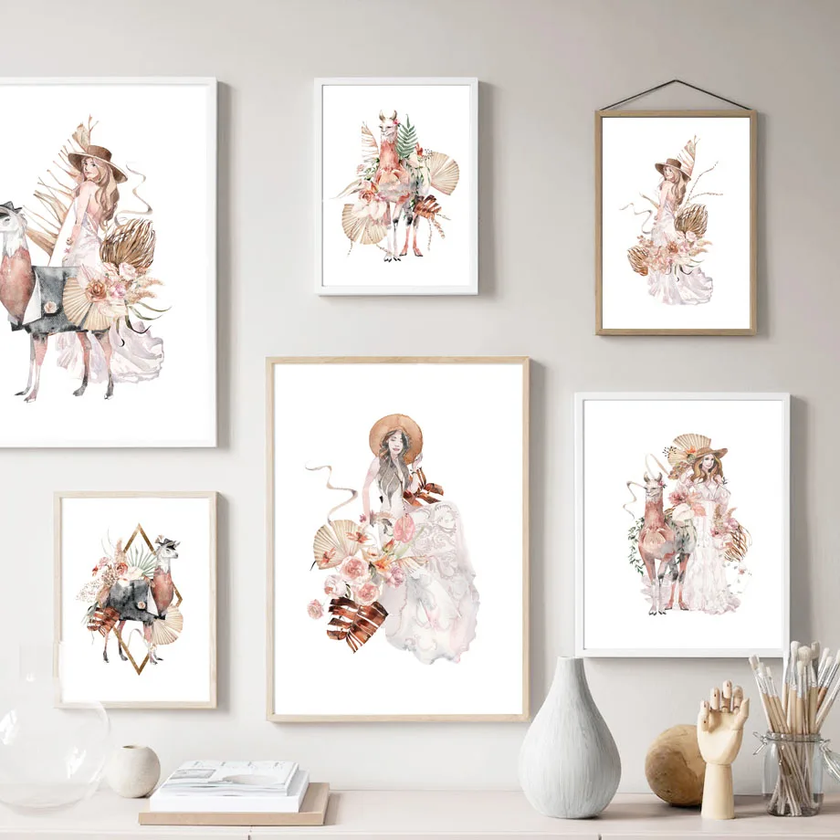 Llama girl Flower Plant Leaves Wall Art Canvas Painting Nordic Posters And Prints Wall Pictures For Living Room Home Decoration
Llama girl Flower Plant Leaves Wall Art Canvas Painting Nordic Posters And Prints Wall Pictures For Living Room Home Decoration