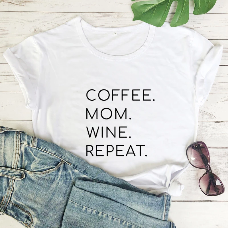 Футболка с надписью Coffee Mom принтом вина забавная футболка для мам саркастическая