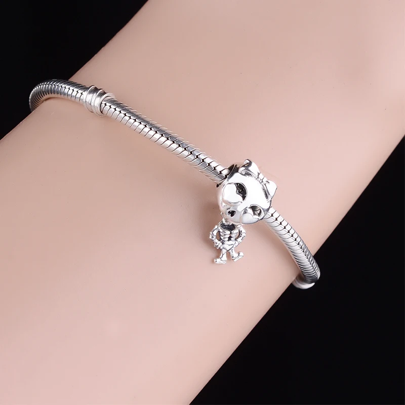 Fashion New Design 925 Sterling Silver Skeleton Skull Charms Beads Fit Original Snake Charm Bracelet DIY Jewelry Making berloque
Fashion New Design 925 Sterling Silver Skeleton Skull Charms Beads Fit Original Snake Charm Bracelet DIY Jewelry Making berloque