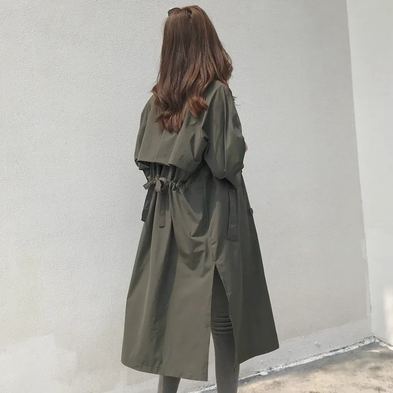 Trench Women Solid Simple All-match Loose Leisure Long Three Quarter Sleeve Coats Womens Retro Korean Style Trendy Ladies Chic
Trench Women Solid Simple All-match Loose Leisure Long Three Quarter Sleeve Coats Womens Retro Korean Style Trendy Ladies Chic