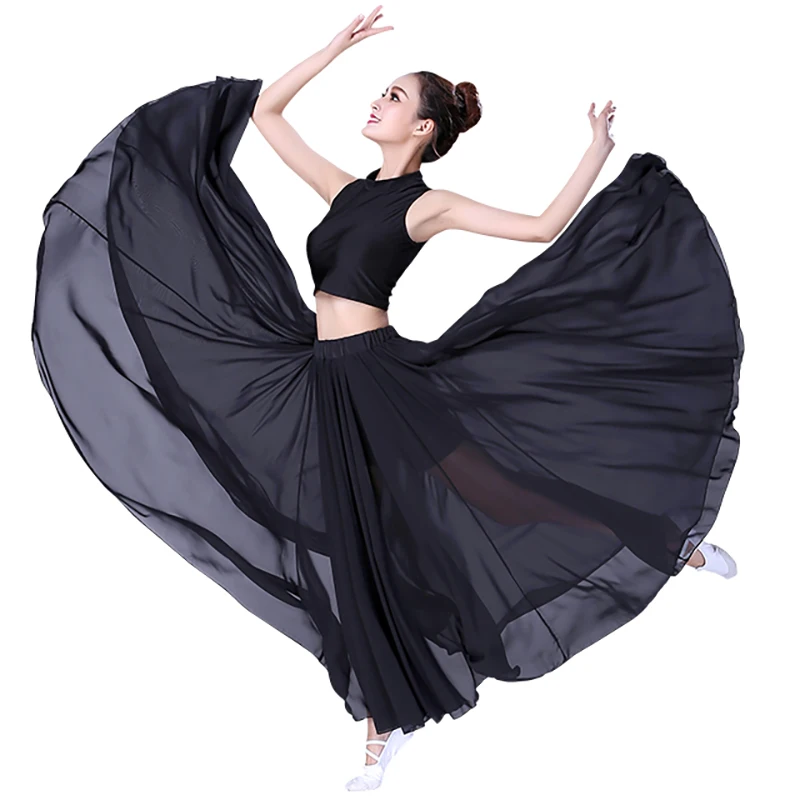 Юбка для фламенко женская шифоновая, двухслойная бандажная, с большим крылом, для танцев цыганского живота, для выступлений, 540 градусов 
Юбка для фламенко женская шифоновая, двухслойная бандажная, с большим крылом, для танцев цыганского живота, для выступлений, 540 градусов