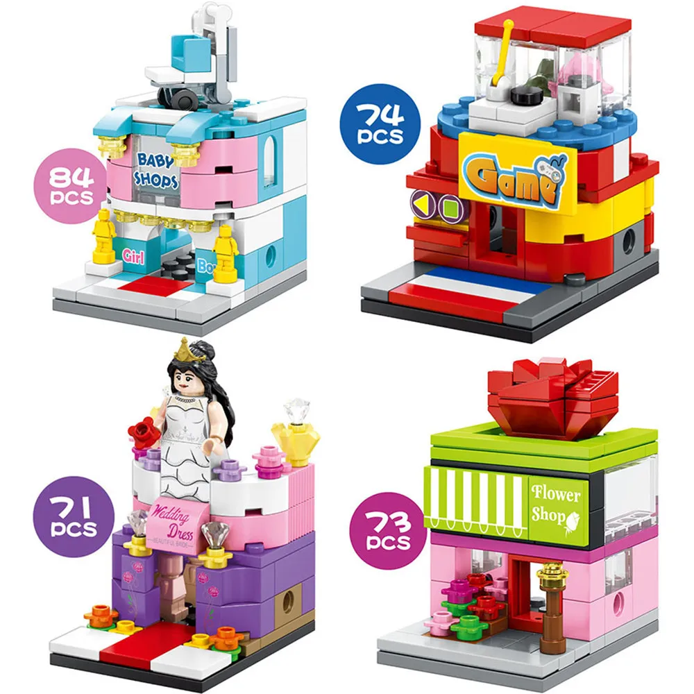 Single Mini City Street Series Fruit Flower Shop 3D Model Building Blocks Architecture Bricks Toys For Children Boys Girls Gifts
Single Mini City Street Series Fruit Flower Shop 3D Model Building Blocks Architecture Bricks Toys For Children Boys Girls Gifts