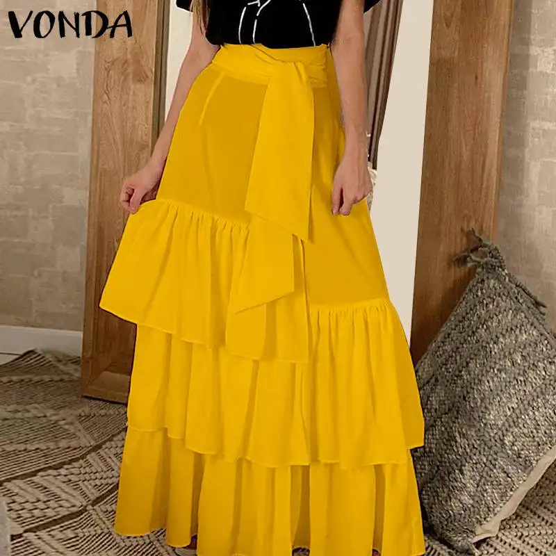 Женская Асимметричная юбка VONDA 2021, винтажная рубашка с бантом, элегантная вечерняя юбка макси с высокой талией и оборками, женские пляжные ю...
Женская Асимметричная юбка VONDA 2021, винтажная рубашка с бантом, элегантная вечерняя юбка макси с высокой талией и оборками, женские пляжные ю...