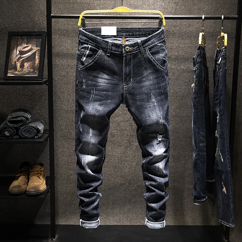 Denim Individuality Stonewashed Ripped Jeans for Men Fall Winter Slim Fit Stretch Pants Fashion Man Streetwear Cowboys Trousers
Denim Individuality Stonewashed Ripped Jeans for Men Fall Winter Slim Fit Stretch Pants Fashion Man Streetwear Cowboys Trousers