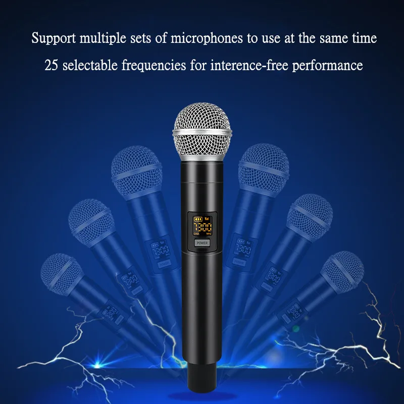 25 Frequency Wireless Microphone Handheld Dynamic Mic System for Karaoke Over PA Mixer Speaker For Speech
25 Frequency Wireless Microphone Handheld Dynamic Mic System for Karaoke Over PA Mixer Speaker For Speech
